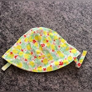 Floral Lemon Print Baby Sun Hat One Size